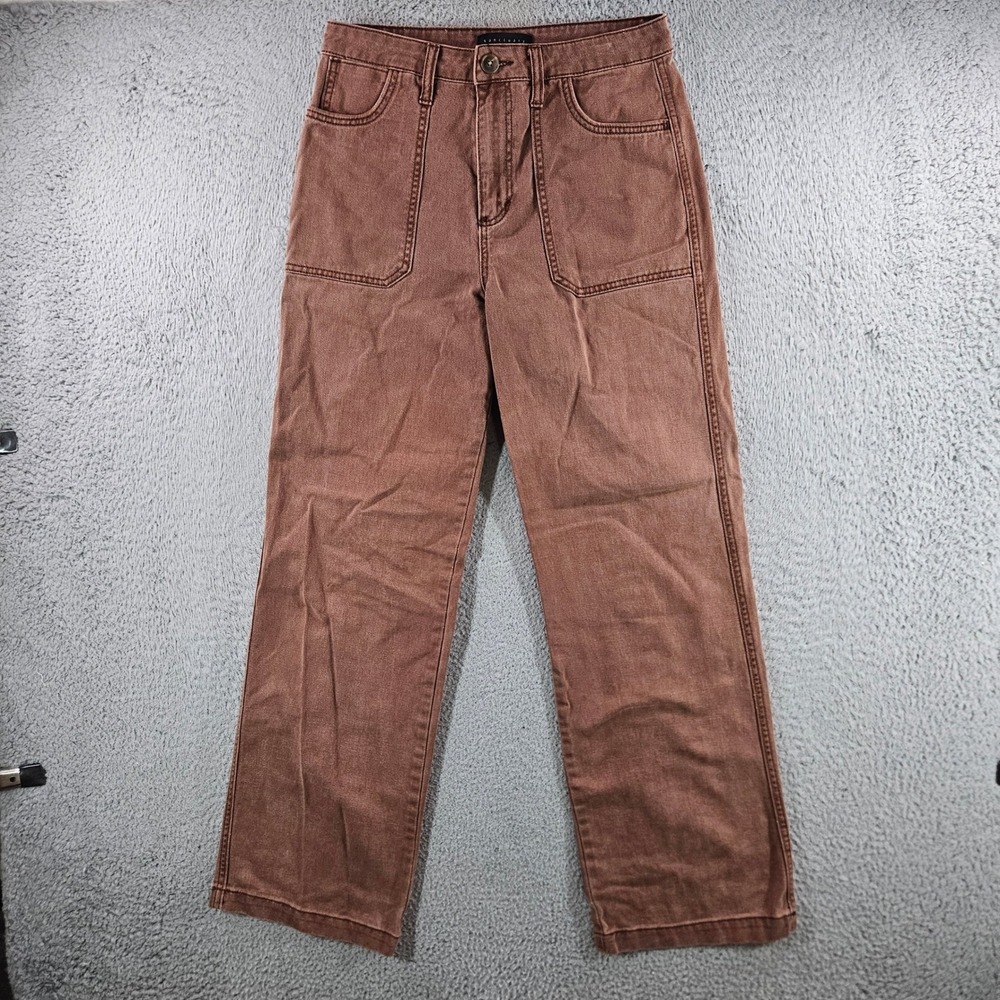Sanctuary Womens High Rise Straight Leg Utility Carpenter Pants Brown Size 27